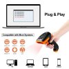 Tera Wireless 1D/2D QR- und Barcode-Leser mit Ständer (Orange)
