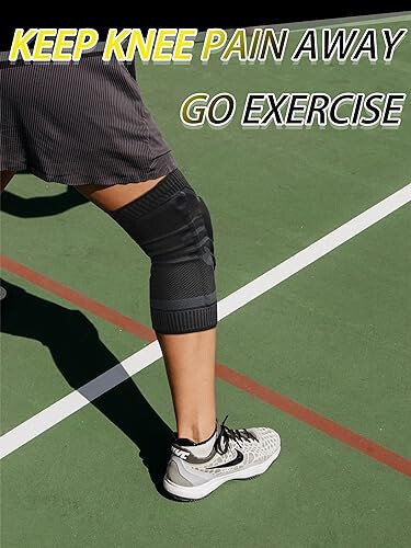 Rokesa Kniebandage, professionelle Schmerzlinderung mit Seitenstabilisatoren und Patella-Gel, Größe XL (schwarz)