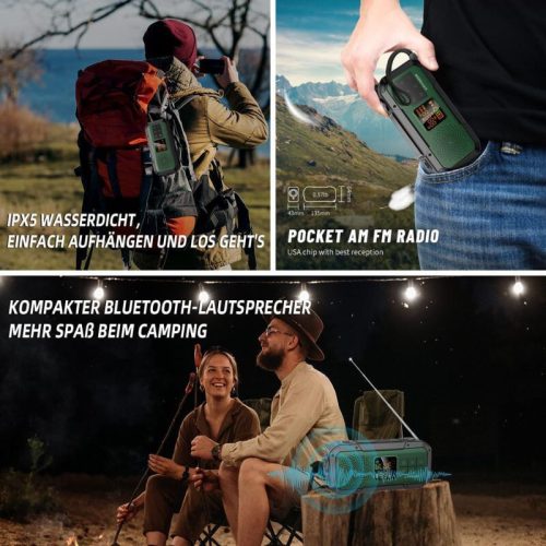 Kayinow Multifunktionsradio, Schwarz - Grün