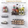 PKBD Schwarzes Edelstahl-Duschregal-Set – 5-teilig, ohne Bohren, mit Seifen- und Zahnbürstenhalter