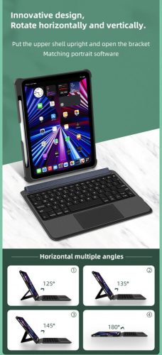 Gaoeein Tablet-Schutzhülle mit Touch-Tastatur und Hintergrundbeleuchtung