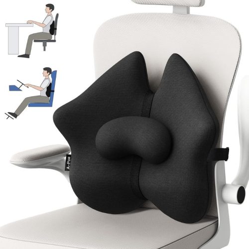 A-Pce verstellbares Memory Foam-Lendenstützkissen, Schwarz