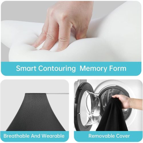 A-Pce verstellbares Memory Foam-Lendenstützkissen, Schwarz