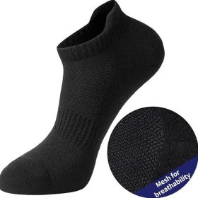   LZGOPE 6 Paar Sportsocken für Damen und Herren, Größe 36-41 (M) - Schwarz