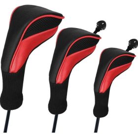 LZGOPE Golf-Schlägerkopfschutz Set – 3 Stück (Rot)