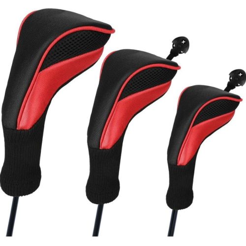 LZGOPE Golf-Schlägerkopfschutz Set – 3 Stück (Rot)