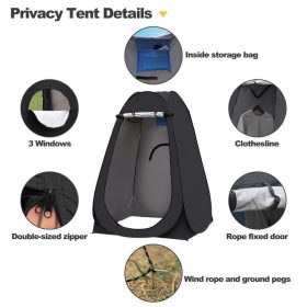 Clipop Schwarzes tragbares Pop-up-Privatzelt