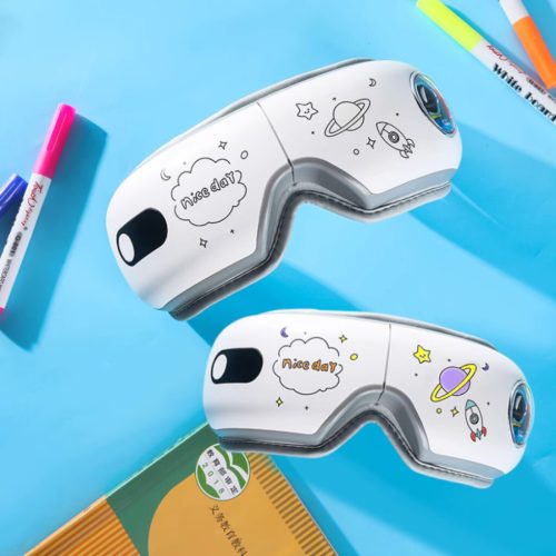 BLux gepolstertes Augenmassagegerät für Kinder-Astronauten – Vibrationsmassage, Wärmetherapie, Bluetooth-Musikfunktion