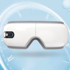   BLux gepolstertes Augenmassagegerät Weiß – Vibrationsmassage, Wärmetherapie, Bluetooth-Musikfunktion