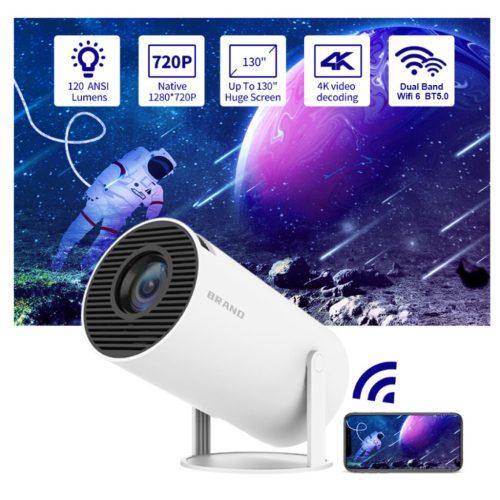 BLux Mini-Projektor, 1+8 GB, tragbarer Projektor, Weiß
