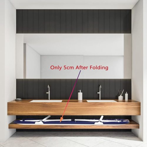 BLux 120 cm faltbare Badewanne für Erwachsene mit Aufschrift „Good Luck Bathtub“ – Wärmedämmend, Blau - Weiß