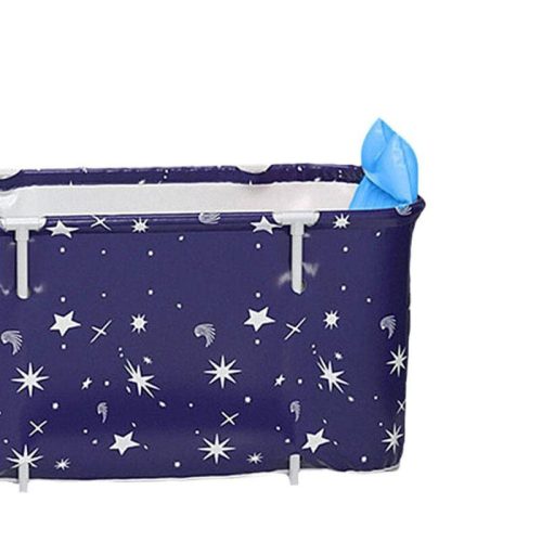 BLux Rechteckige faltbare Duschwanne für Erwachsene, Blue Star --120cm