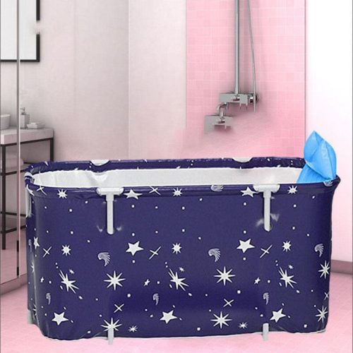 BLux Rechteckige faltbare Duschwanne für Erwachsene, Blue Star --120cm