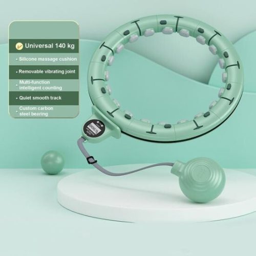 BLux Shaper Fitness Hula Hoop – mit Schwerkraftball (verstellbar 65–110 cm, grün)