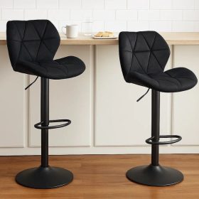 Dexter Samt-Barhocker, 2er-Set, Schwarz