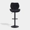 Dexter Samt-Barhocker, 2er-Set, Schwarz