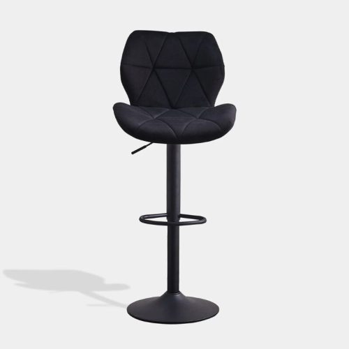 Dexter Samt-Barhocker, 2er-Set, Schwarz