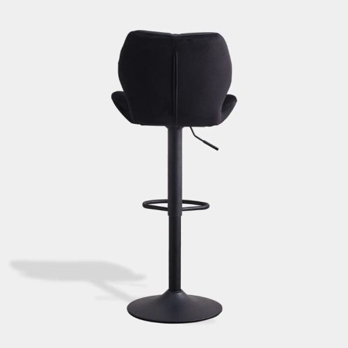 Dexter Samt-Barhocker, 2er-Set, Schwarz