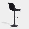 Dexter Samt-Barhocker, 2er-Set, Schwarz