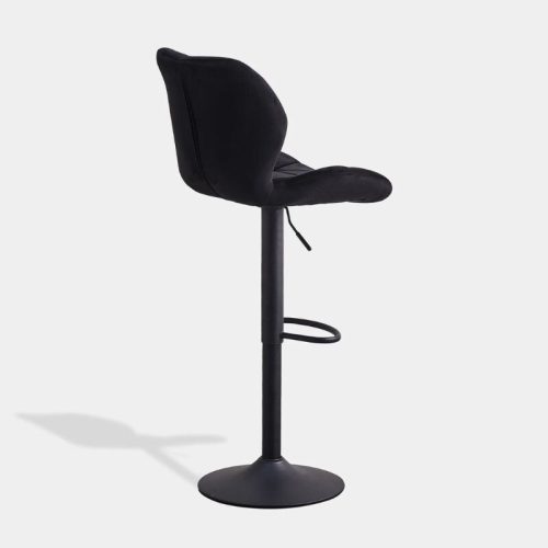 Dexter Samt-Barhocker, 2er-Set, Schwarz