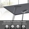 OFCASA Couchtisch aus schwarzem Glas für Wohnzimmer – Schwarz