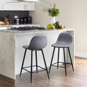 Blux Barhocker mit Kunstlederpolsterung – Grau