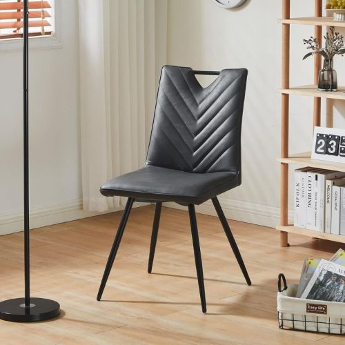 CLIPOP Esszimmerstuhl, dick gepolsterter Sitz, Küchenwannenstühle, samtgepolsterte Wohnzimmer-Eckstühle, 2Stück, schwarz
