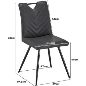   CLIPOP Esszimmerstuhl, dick gepolsterter Sitz, Küchenwannenstühle, samtgepolsterte Wohnzimmer-Eckstühle, 2Stück, schwarz