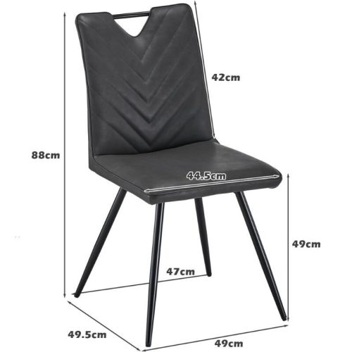 CLIPOP Esszimmerstuhl, dick gepolsterter Sitz, Küchenwannenstühle, samtgepolsterte Wohnzimmer-Eckstühle, 2Stück, schwarz