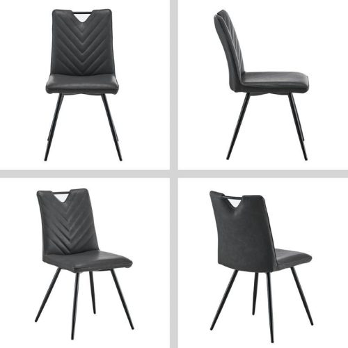 CLIPOP Esszimmerstuhl, dick gepolsterter Sitz, Küchenwannenstühle, samtgepolsterte Wohnzimmer-Eckstühle, 2Stück, schwarz