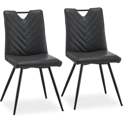 CLIPOP Esszimmerstuhl, dick gepolsterter Sitz, Küchenwannenstühle, samtgepolsterte Wohnzimmer-Eckstühle, 2Stück, schwarz