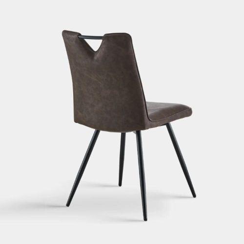 Calais Esszimmerstühle mit Griffen, Kunstleder, braun, 2er-Set