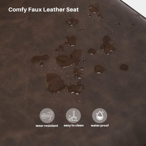 Calais Esszimmerstühle mit Griffen, Kunstleder, braun, 2er-Set