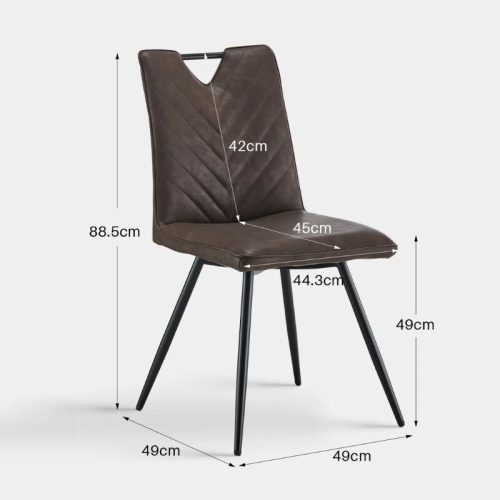 Calais Esszimmerstühle mit Griffen, Kunstleder, braun, 2er-Set