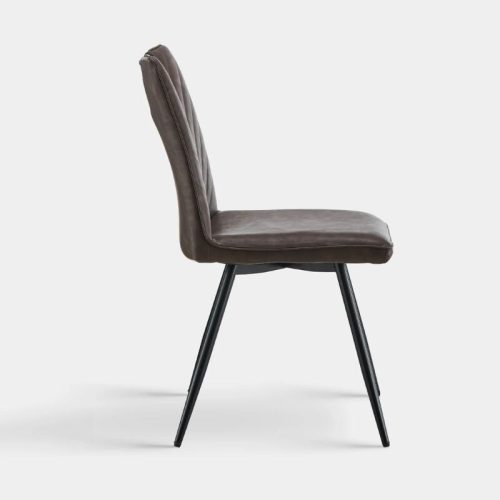 Calais Esszimmerstühle mit Griffen, Kunstleder, braun, 2er-Set