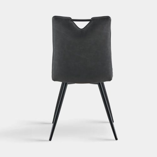 Calais Esszimmerstühle mit Griffen, Kunstleder, Grau, 2er-Set