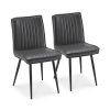 Clipop Esszimmerstuhl-Set (2 Stück), gepolsterter Sitz mit Kunstleder, modern, grau