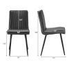 Clipop Esszimmerstuhl-Set (2 Stück), gepolsterter Sitz mit Kunstleder, modern, grau