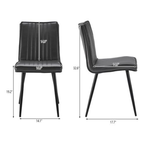 Clipop Esszimmerstuhl-Set (2 Stück), gepolsterter Sitz mit Kunstleder, modern, grau
