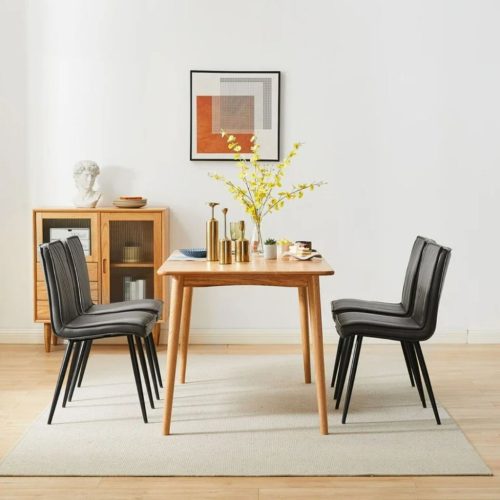 Clipop Esszimmerstuhl-Set (2 Stück), gepolsterter Sitz mit Kunstleder, modern, grau