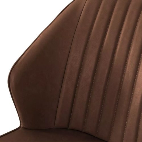 Braune Blux-Esszimmerstühle aus Kunstleder – für Küche oder Esszimmer, mit Metallbeinen
