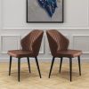 Braune Blux-Esszimmerstühle aus Kunstleder – für Küche oder Esszimmer, mit Metallbeinen
