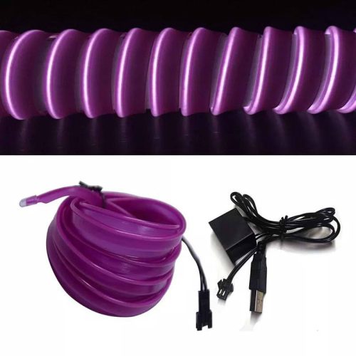 OneLED Auto-LED-Lichterkette, schneidbares LED-Licht, mit USB-Ladegerät 5 m (Lila)