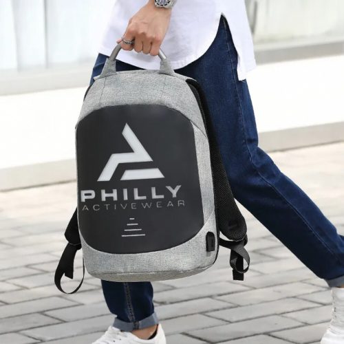 Philly Active-Wear USB-Lade-Laptop-Rucksack (Grau)