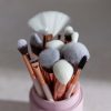 Rosa Make-up-Pinsel-Set mit Aufbewahrung