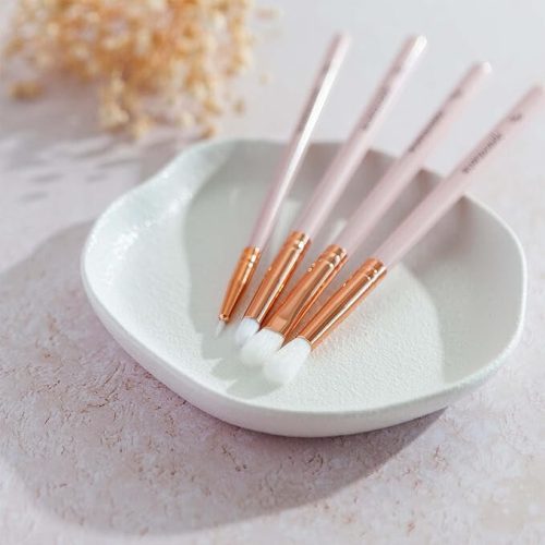 Rosa Make-up-Pinsel-Set mit Aufbewahrung
