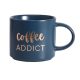 Keramiktasse (blau mit goldenem Schriftzug)