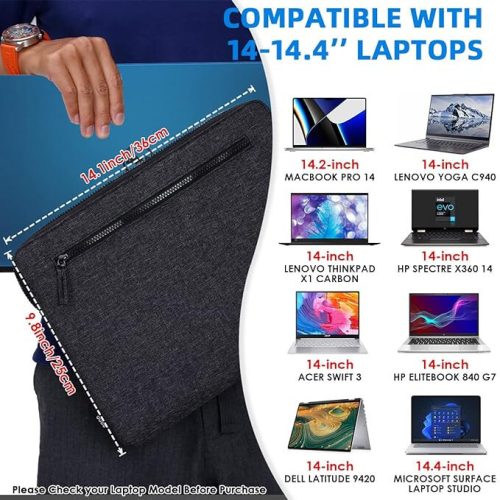 Eono Persönliche Laptoptasche für 14-Zoll-Laptops (Dunkelgrau)