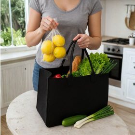 Einkaufstaschen aus Filz, 2Stück (schwarz)