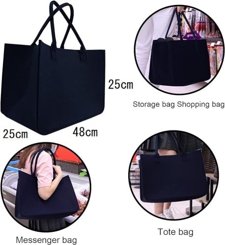 Einkaufstaschen aus Filz, 2Stück (schwarz)